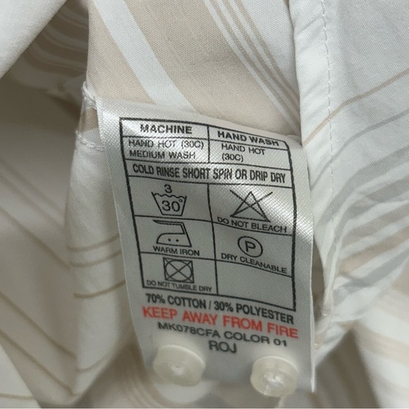 Men’s Ben Sherman Vintage Y2K Tan Striped Button Down Shirt - Medium - Picture 4 of 15